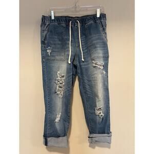 Wallflower Jeans Womens Size L Y2K Streetwear Mid Wash Indie Skater Denim